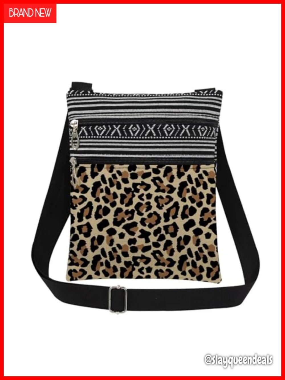 Leopard Print Crossbody Bag Adjustable Strap Purse